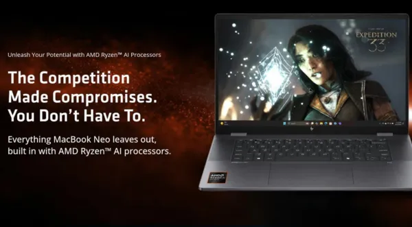AMD taunts Apple's MacBook Neo for failing to run 75% of top PC games