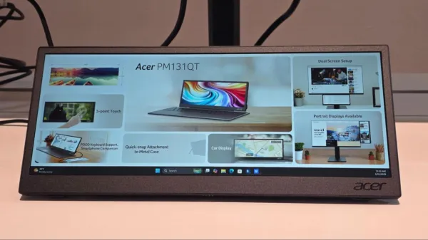 Acer’s PM131QT portable monitor is a 12.3-inch touchscreen with magnetic...