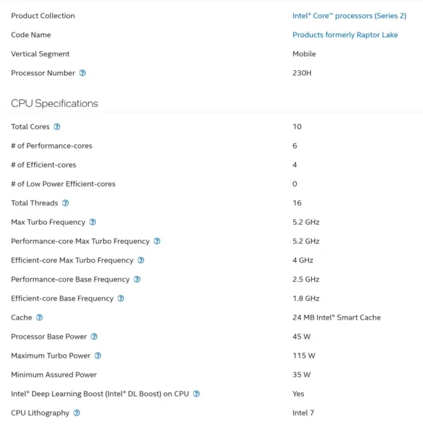 Intel Revives Raptor Lake Again With Core 7 230H And Core 5 205H, But Strips Out The Integrated Graphics Entirely