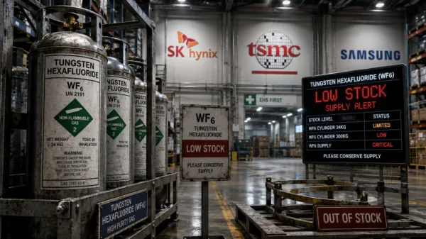 Japan’s Semiconductor Gas Production Collapses To Zero After China Cuts Off Tungsten, Leaving TSMC, SK Hynix And Samsung Exposed